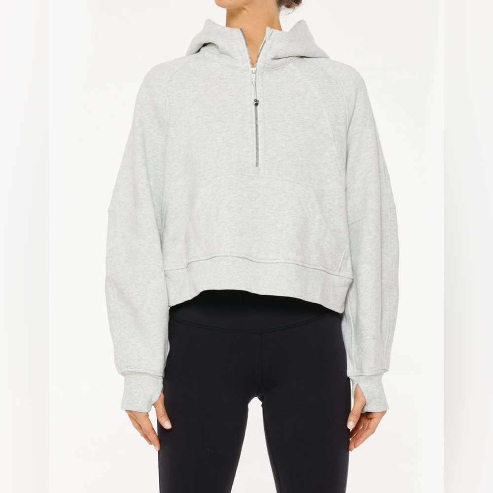 Lululemon Scuba Oversized Half-Zip Hoodie Ultra Light Grey XS/S
